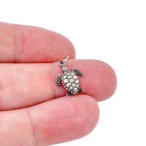Vintage Shube Sterling Silver 925 Sea Turtle Ocean Charm Pendant